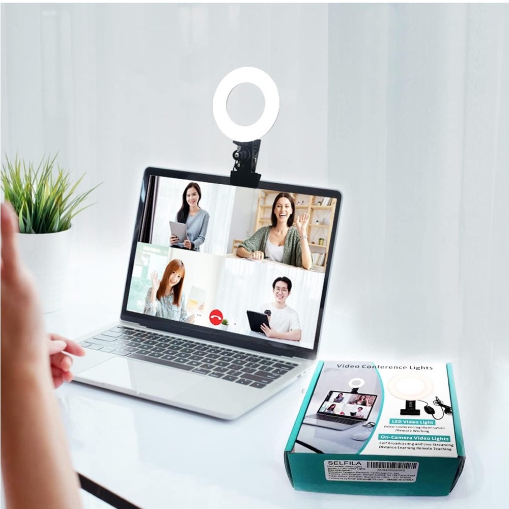 Ring Light Video Conference Lighting Kit Dimmable Led Clip on Computer Monitor‎